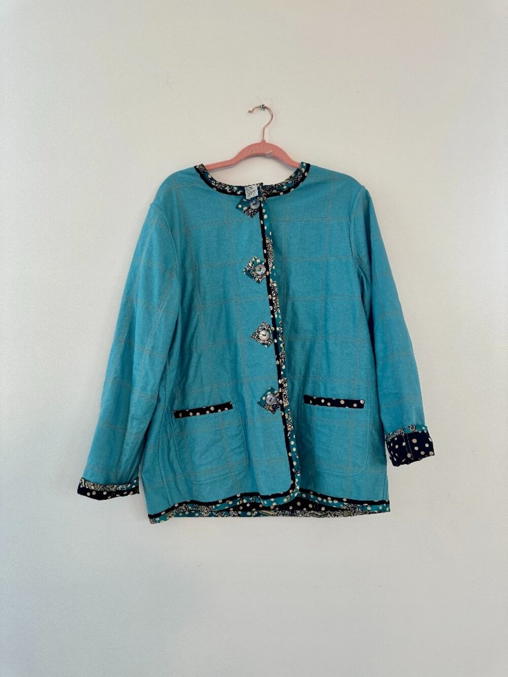 Vintage Koos Of Course Blue Polka Dot Jacket